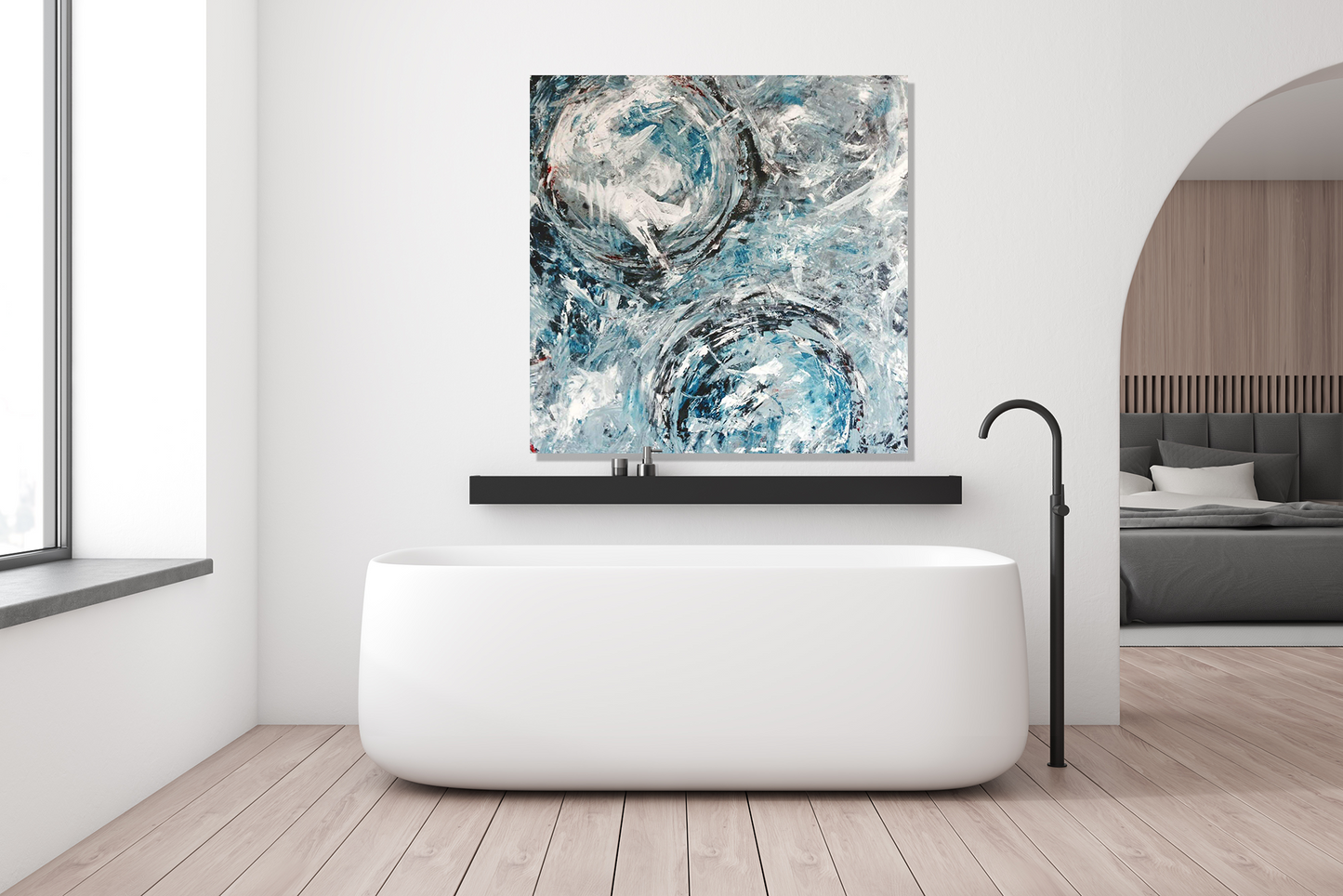 Aqua Azul I Artist Enhanced Canvas Print