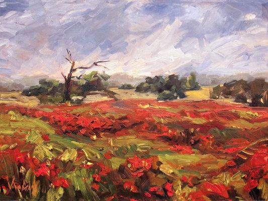 Landscape Art Blaze of Poppies John Beard Collection