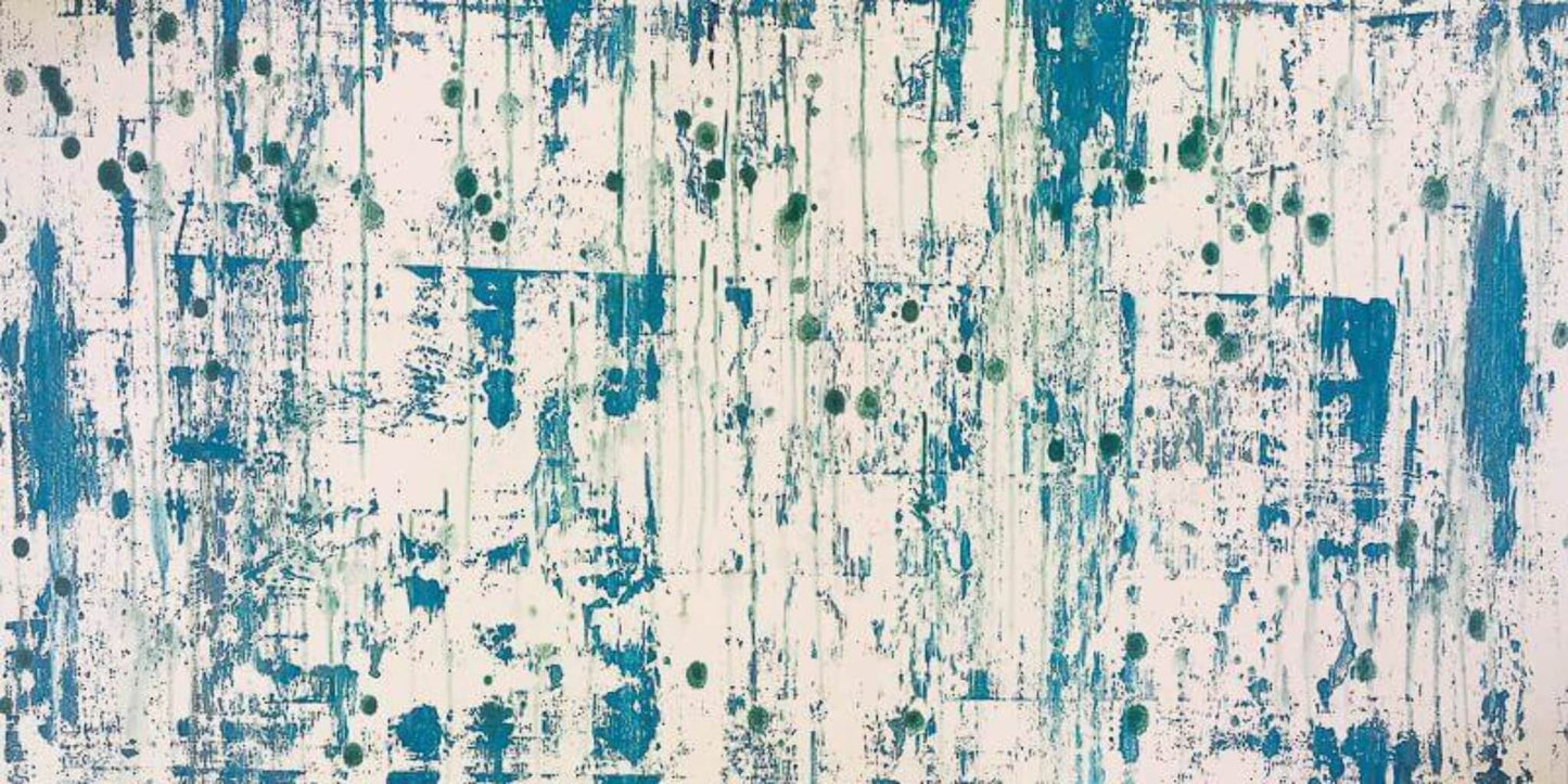 Abstract Art Blue On Green 1 John Beard Collection