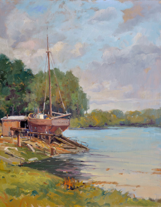 Boat Launch Artist Enhanced Canvas Print