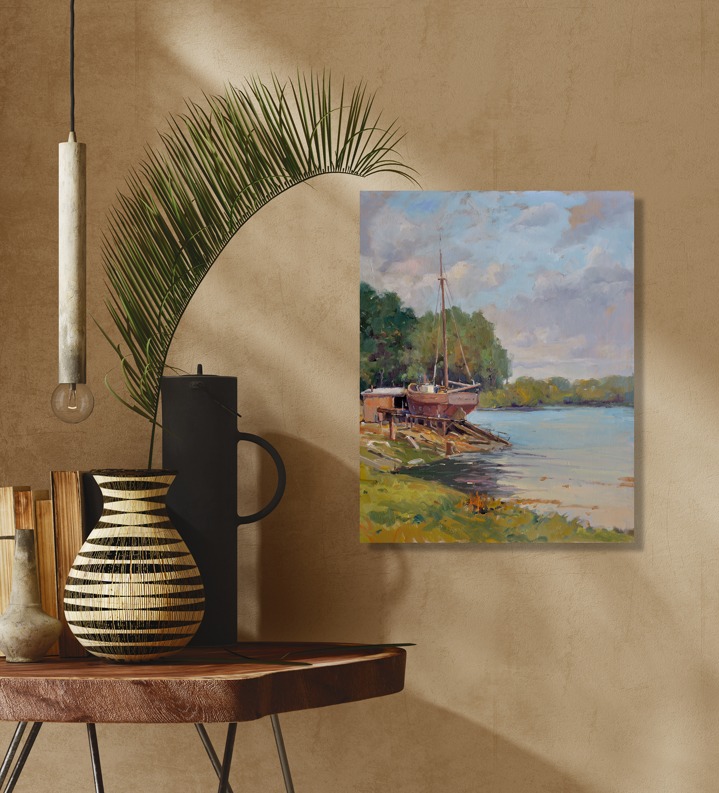 Boat Launch Artist Enhanced Canvas Print