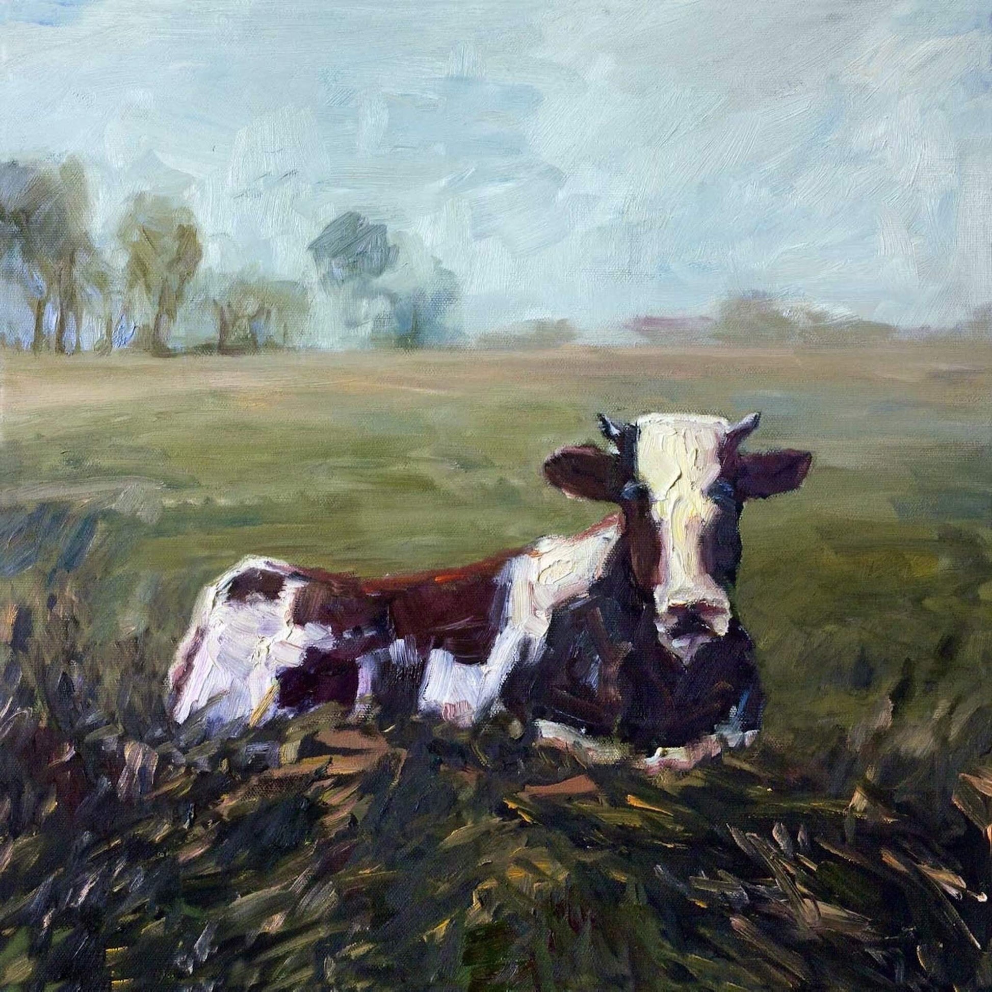 Realism Art Lone Cow John Beard Collection