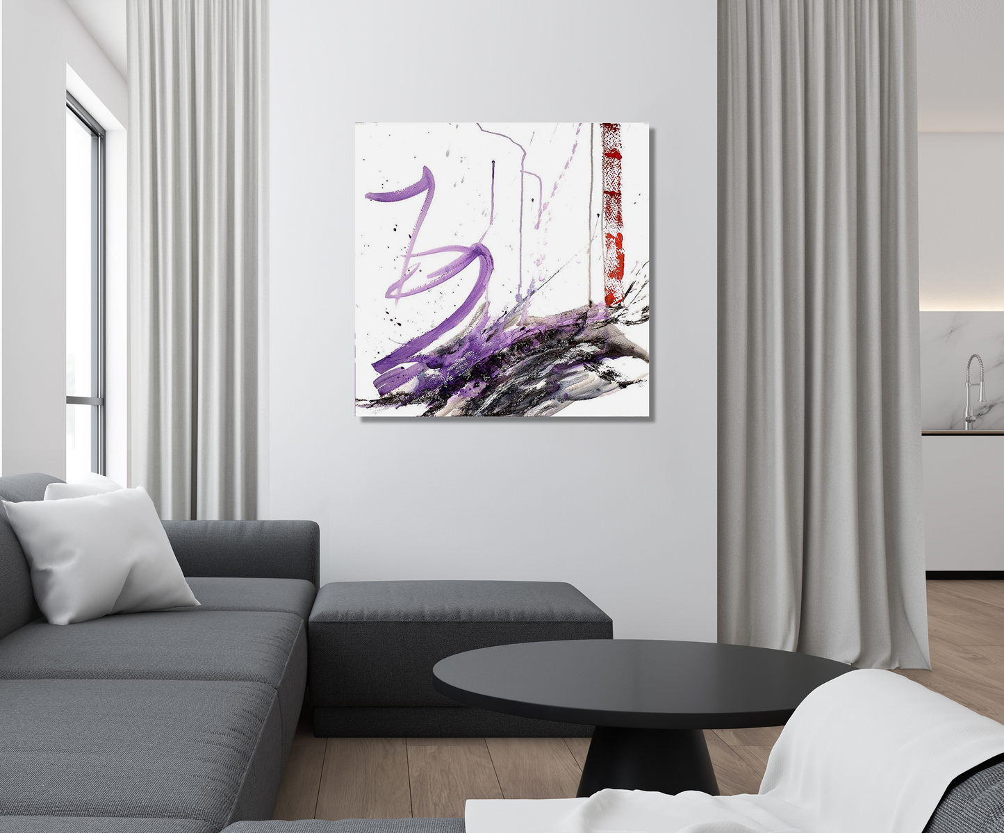 Purple and Black III Artist Enhanced Canvas Print