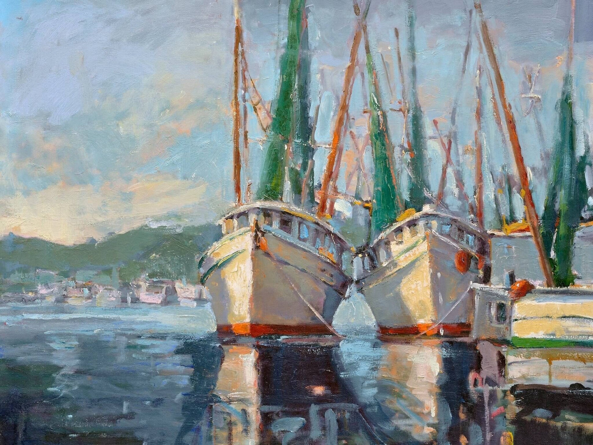 Coastal Art Two Shrimp Boats John Beard Collection
